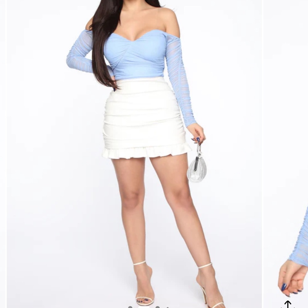 Fashion Nova Blue Hot Mesh Bodysuit XS | Sheer Mesh | Pre-Owned Excellent